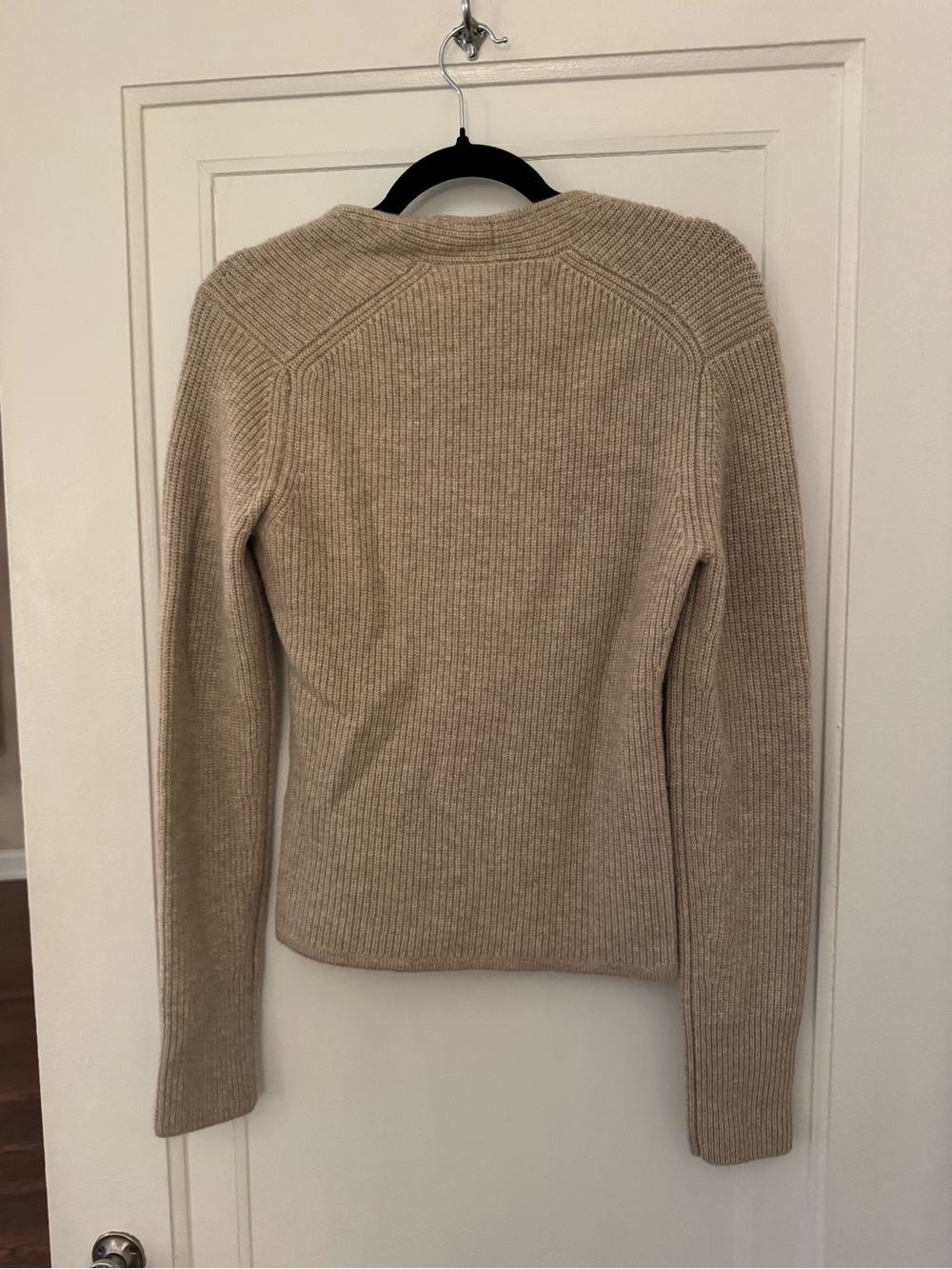 Mason Neutral Ribbed Cashmere Blend Square-Neck Sweater - Picture 4 of 4